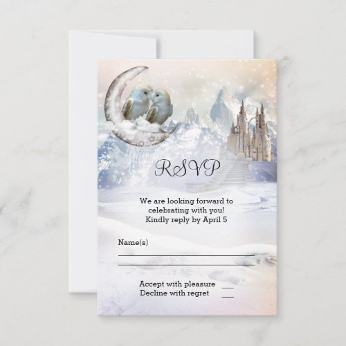 Owl Winter Wonderland Wedding RSVP Card
