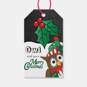 Owl Wish You a Merry Christmas Gift Tags