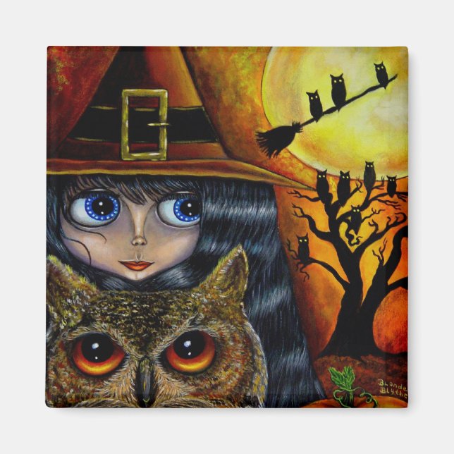 Owl Witch Magnet (Front)