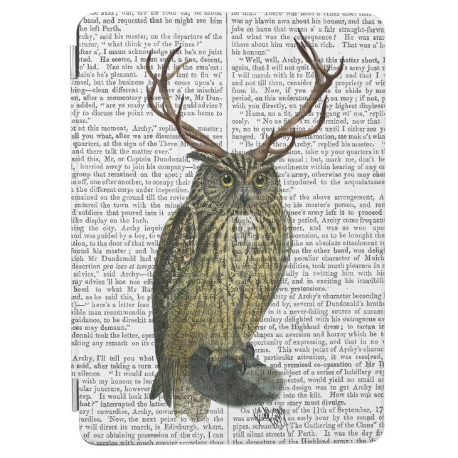 Owl with Antlers plain 2 iPad Air Cover (Front)