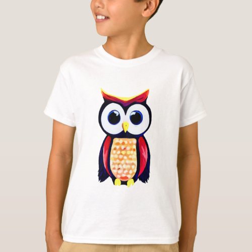 Owl with big curious eyes T_Shirt