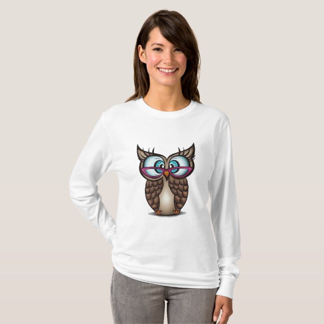 Owl with big eyes T-Shirt (Front Full)