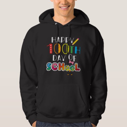 Owl with Bow Happy 100th Day of School Teacher  S Hoodie