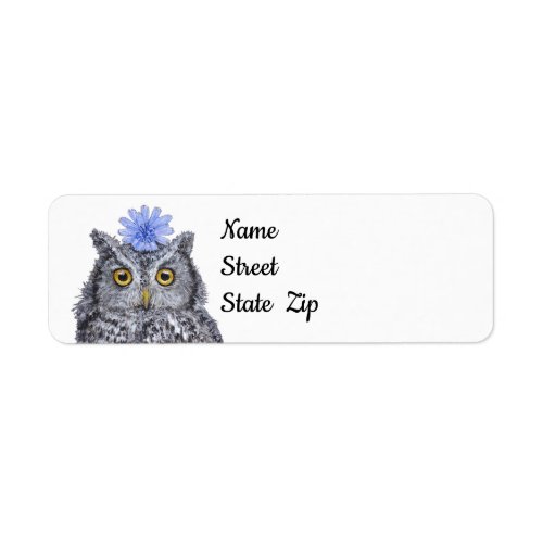 owl with chickory hat address labels