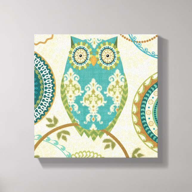 Owl with Circular Patterns Canvas Print (Front)