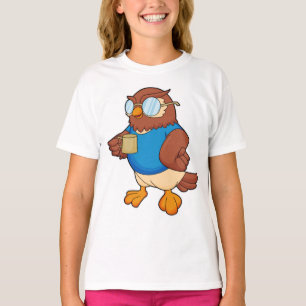 Owl with Coffee mug T-Shirt