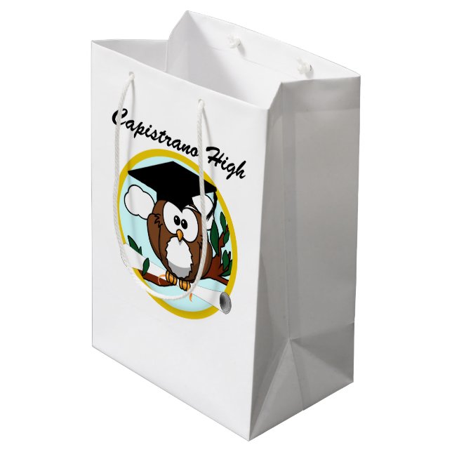 Owl with Diploma Graduation Medium Gift Bag (Back Angled)
