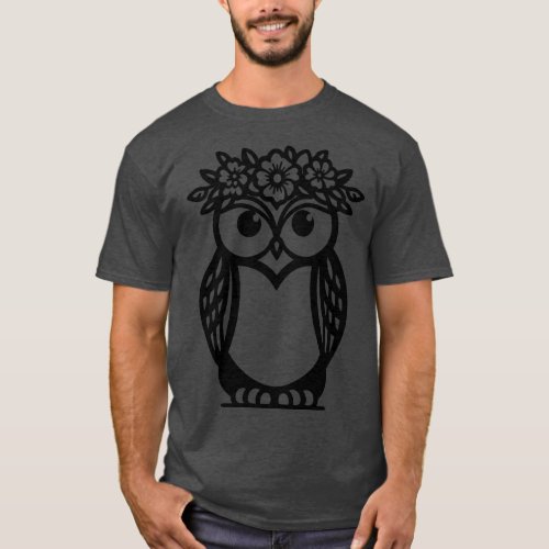Owl with Flower Crown T_Shirt