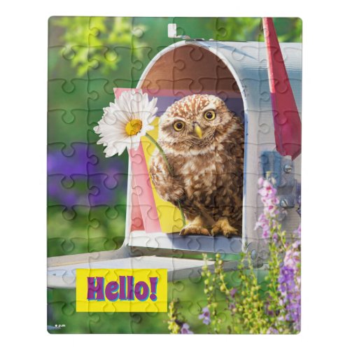 Owl With Flower In Mailbox Jigsaw Puzzle