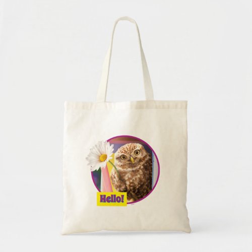 Owl With Flower In Mailbox Tote Bag