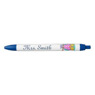 Owl with flowery eyes personalized teacher's pen