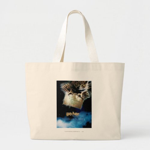 Owl with Letter Movie Poster Large Tote Bag