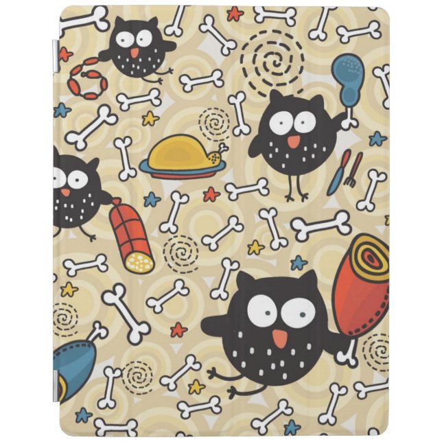 Owl with Meat Pattern iPad Smart Cover (Front)