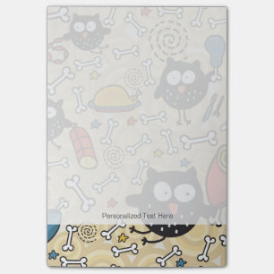 Owl with Meat Pattern Post-it Notes