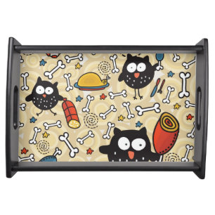 Owl with Meat Pattern Serving Tray