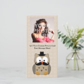 Owl with Mustache and Hat (Standing Front)