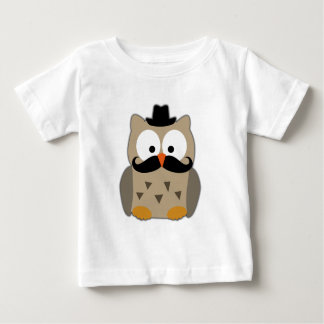 Owl with Mustache and Hat Baby T-Shirt