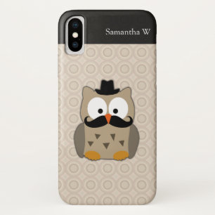 Owl with Mustache and Hat iPhone X Case