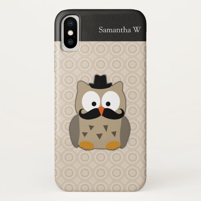 Owl with Mustache and Hat Case-Mate iPhone Case (Back)