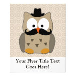 Owl with Mustache and Hat Flyer