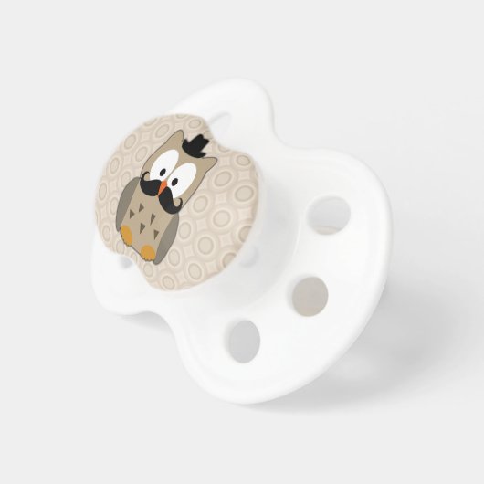 Owl with Mustache and Hat Pacifier (Front Right)