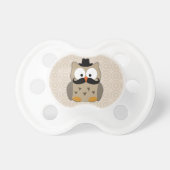 Owl with Mustache and Hat Pacifier (Front)