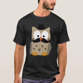 Owl with Mustache and Hat T-Shirt