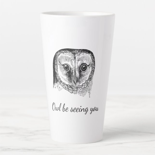 Owl with Quote Latte Mug (Front)