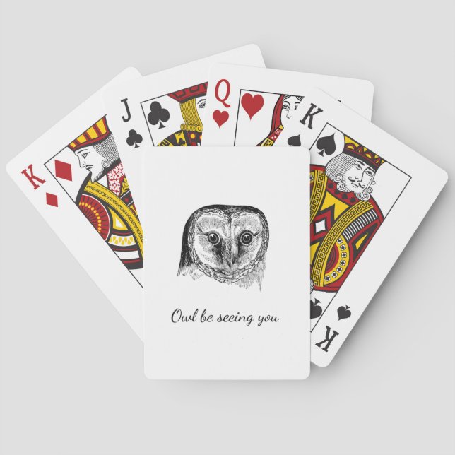 Owl with Quote Poker Cards (Back)