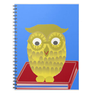 owl with red book