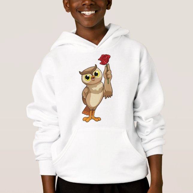 Owl with Rose Hoodie (Front)