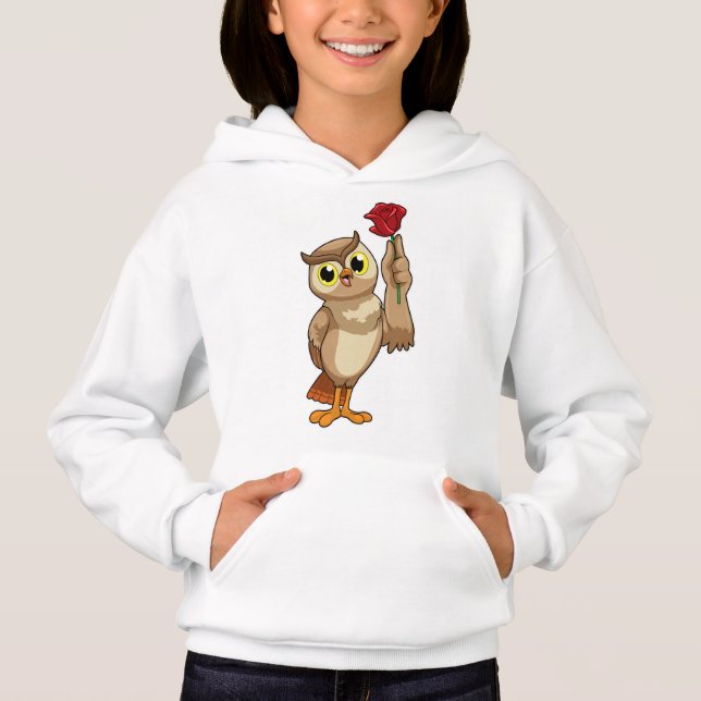 Owl with Rose Hoodie (Front)