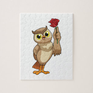 Owl with Rose Jigsaw Puzzle