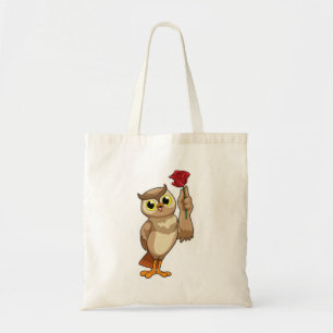 Owl with Rose Tote Bag