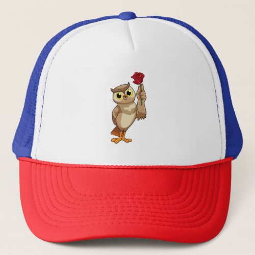 Owl with Rose Trucker Hat