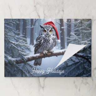Owl with Santa Hat Tearaway Placemat