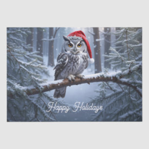 Owl with Santa Hat Tissue Paper