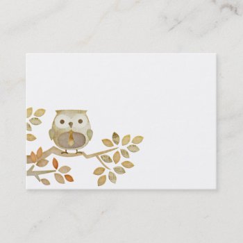 Owl With Tie In Tree Business Card by CuteLittleTreasures at Zazzle