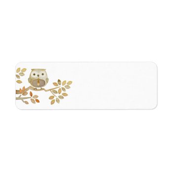 Owl With Tie In Tree Label by CuteLittleTreasures at Zazzle