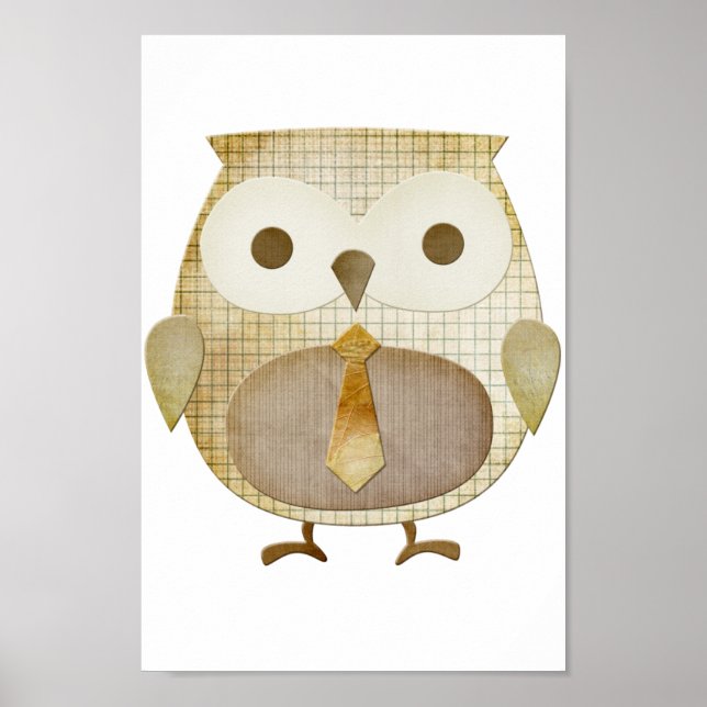 Owl With Tie Poster (Front)