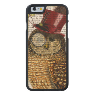 Owl With Top Hat 3 Carved Maple iPhone 6 Case