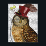 Owl With Top Hat 3 Postcard<br><div class="desc">Pets</div>