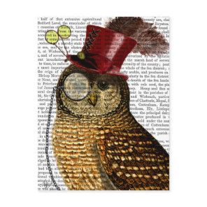 Owl With Top Hat 3 Postcard