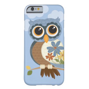 Owl With Vintage Flowers Barely There Iphone 6 Case by JodisDesigns at Zazzle
