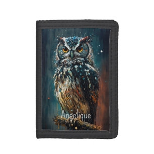 Owl With Your Name Tri-fold Wallet