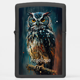 Owl With Your Name Zippo Lighter