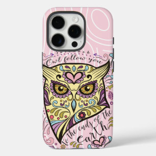 Owl Wood Grain Pattern Choose Your Color iPhone 16 Pro Case
