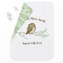 Owl Woodland Animal Baby Shower Baby Blanket