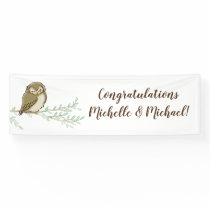 Owl Woodland Animal Baby Shower Banner