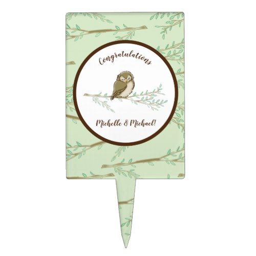 Owl Woodland Animal Baby Shower Cake Topper